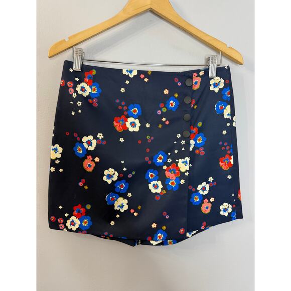 Tory Burch Sport Women’s Printed Tech Twill Golf Skort Navy Pansy Bouquet Sz S - Picture 1 of 12